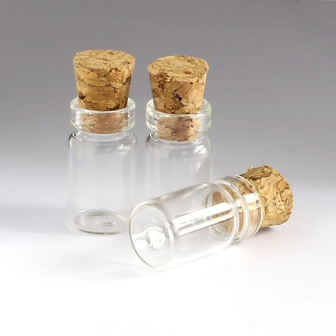 0.5ml - 10ml Small Bottles with Corks - 1Bottles