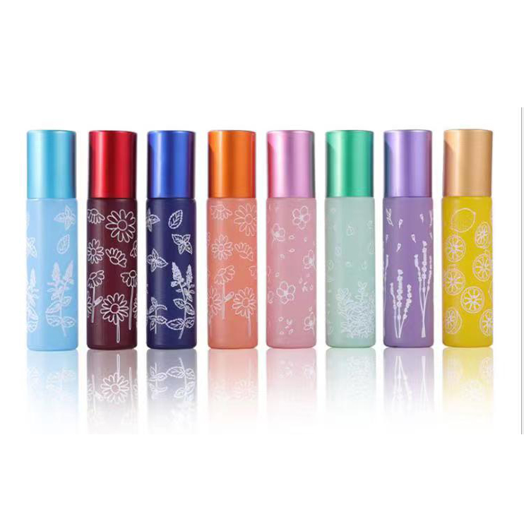 10 ml 8 colors roller glass bottle with colorful cap wholesale 